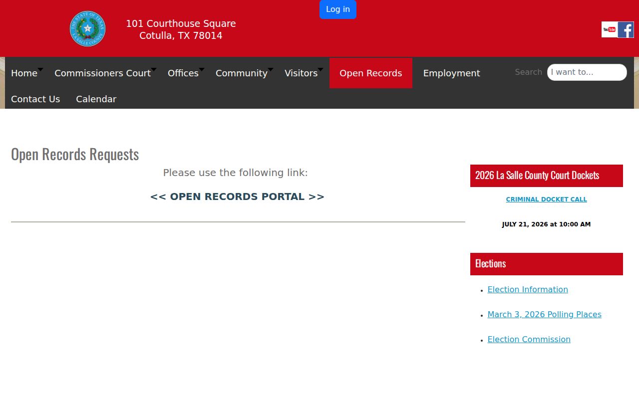 La Salle County open records gateway for arrest and booking requests