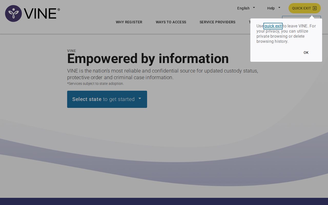 VINE custody search supplement for a La Salle County arrest lookup