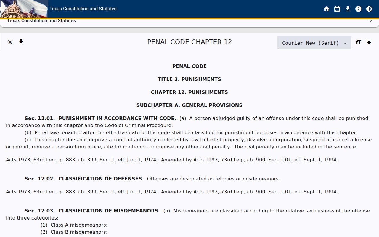 Texas punishment classifications for La Salle County criminal court cases
