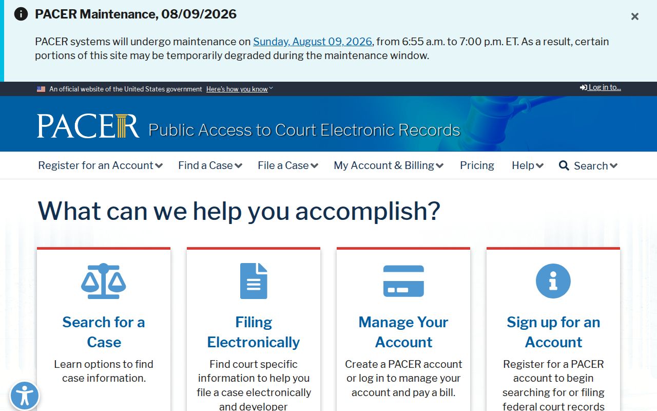 La Salle County federal criminal court record search through PACER
