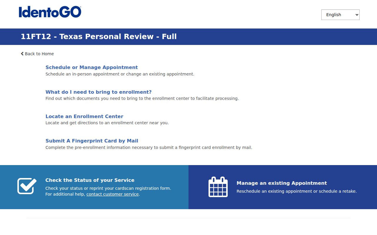 La Salle County criminal history fingerprint review enrollment