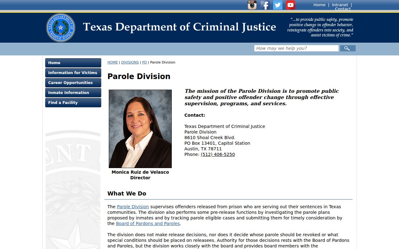 La Salle County criminal history parole supervision source