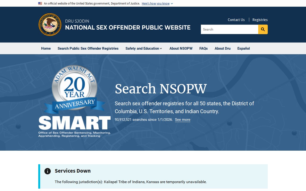 La Salle County sex offender search through the national registry website